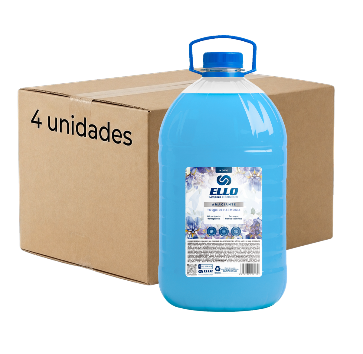 Amaciante Ello Toque de Harmonia 5L – 4 uni. – Ello | Produtos de Limpeza
